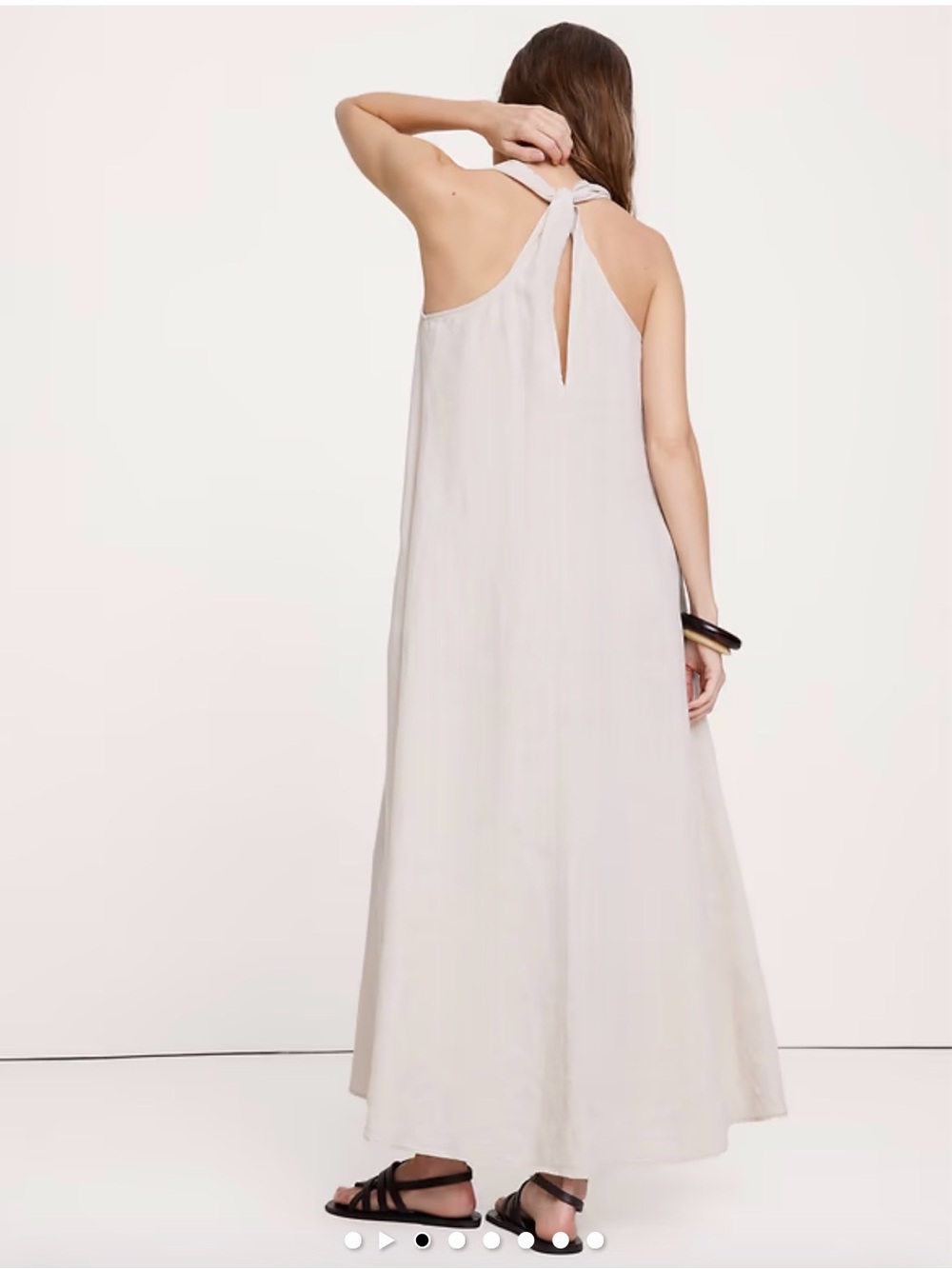 LINEN HALTER MAXI DRESS - Picture 2 of 5